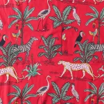 Women Dressmaking Red Forest Print Voile Cotton Fabric - Image 4