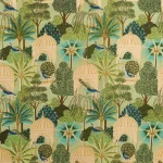 Women Green Dress Making Peacock Print Fabric - Image 4