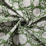 Women Green Floral Print Cotton Fabric - Image 3