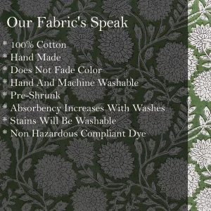 Women Green Floral Print Cotton Fabric - Image 5
