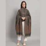 Women Grey Floral & Paisley Decor Wool Shawl - Image 5