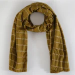 Women Long Cotton Linen Olive Green Scarf