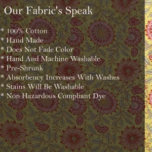 Women Yellow Floral Print Cotton Fabric - Image 5