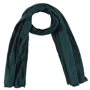 Women's Neck Large Silver Stripe Scarf Green Dupatta  - Image 4