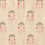 Women's Peach Floral Print Cotton Fabric - Image 4