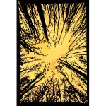 Yellow Dark Forest Painted Cotton Small Wall Tapestry - Image 2