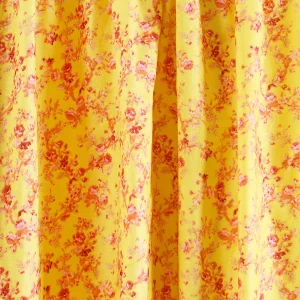Yellow Floral Print Cotton Fabric Dress Material - Image 3