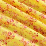 Yellow Floral Print Cotton Fabric Dress Material
