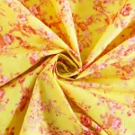 Yellow Floral Print Cotton Fabric Dress Material - Image 2