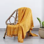 Yellow Handloom Sofa Throw Indian Hand Block Print