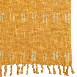 Yellow Handloom Sofa Throw Indian Hand Block Print - Image 4
