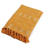 Yellow Handloom Sofa Throw Indian Hand Block Print - Image 2