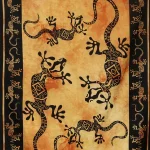 Yellow Lizard Wall Hanging Cotton Table Cover - Image 3