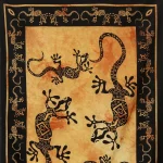 Yellow Lizard Wall Hanging Cotton Table Cover - Image 4