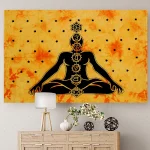 Yellow Meditation Yoga Mat Wall Hanging