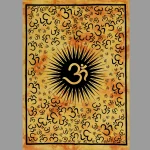 Yellow Om Mandala Print Wall Hanging Poster - Image 2
