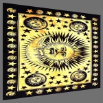 Yellow Sun & Moon Art Large Tapestry - Image 3