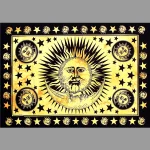 Yellow Sun & Moon Art Large Tapestry - Image 2