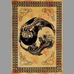 Yellow Tapestry Indian Dragon And Tiger Print Poster - Image 2
