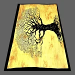 Yellow Tree of Life Print Pure Cotton Tapestry - Image 3