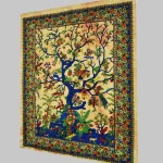 Yellow Tree Of Life Printed Cotton Tapestry - Image 2