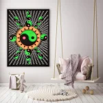 Yin Yang Mandala Print Black Tapestry