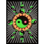 Yin Yang Mandala Print Black Tapestry - Image 2