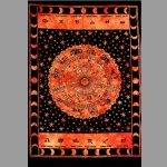 Zodiac Astrology Indian Art Orange Tapestry - Image 2