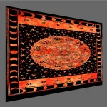 Zodiac Astrology Indian Art Orange Tapestry - Image 3