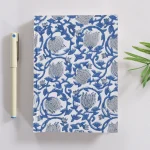 Beautiful Blue Floral Print Cover Notebook Best Gift