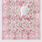 Beautiful Hand Printed Table Runner Pink Floral - Image 4