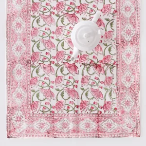 Beautiful Hand Printed Table Runner Pink Floral - Image 4