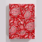 Beautiful Red Floral Print Fabric Binding Notebook Diary - Image 3