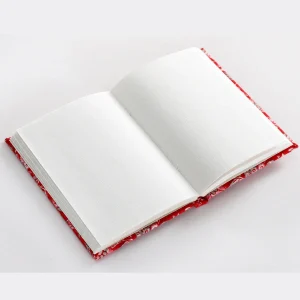 Beautiful Red Floral Print Fabric Binding Notebook Diary - Image 4