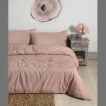 Beautiful Rose Gold Bedsheet with Pillows - Image 3