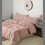 Beautiful Rose Gold Bedsheet with Pillows - Image 2
