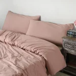Beautiful Rose Gold Bedsheet with Pillows - Image 4