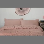 Beautiful Rose Gold Bedsheet with Pillows - Image 5