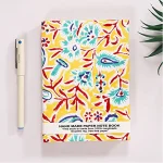 Beautiful Yellow Floral Printed Fabric Binding Notebook