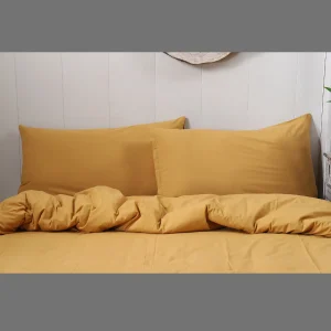 Beige 100%Cotton Bedding Cover With Pillows - Image 4