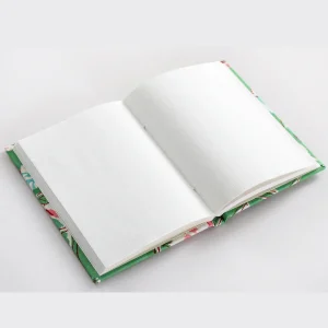 Blank White Paper Writing Diary Green Floral Binding - Image 4
