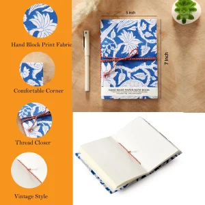 Blue Fabric Notebook Journal Sketchbook - Image 5