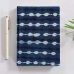 Blue Polka Dot Block Printed Fabric Travelers Notebook Diary