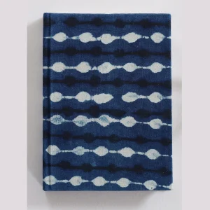 Blue Polka Dot Block Printed Fabric Travelers Notebook Diary - Image 3