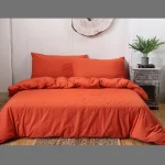 Burnt Orange Bed Sheet with 2 Piece Pillow Cover