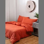 Burnt Orange Bed Sheet with 2 Piece Pillow Cover - Image 2