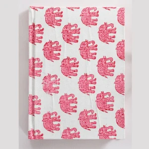 Elephant Printed Fabric Binding Notebook - Image 3