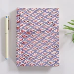 Gray Floral Print Fabric Binding Sketch Notebook
