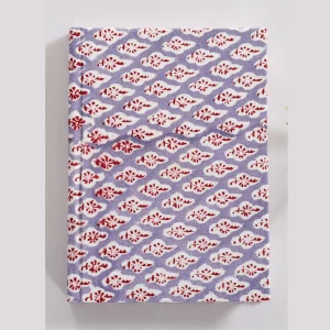 Gray Floral Print Fabric Binding Sketch Notebook - Image 3