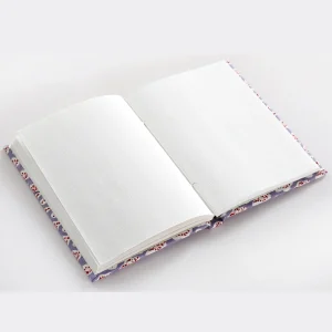Gray Floral Print Fabric Binding Sketch Notebook - Image 4